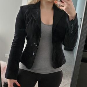 Express Design Studios black velvet blazer size 0